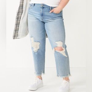 Raw hem jeans